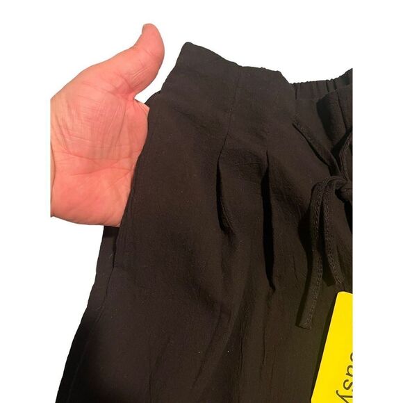 Yoeasy Pants Womens Medium Crepe Linen Drawstring Wide Leg High Waisted NEW - Picture 6 of 11